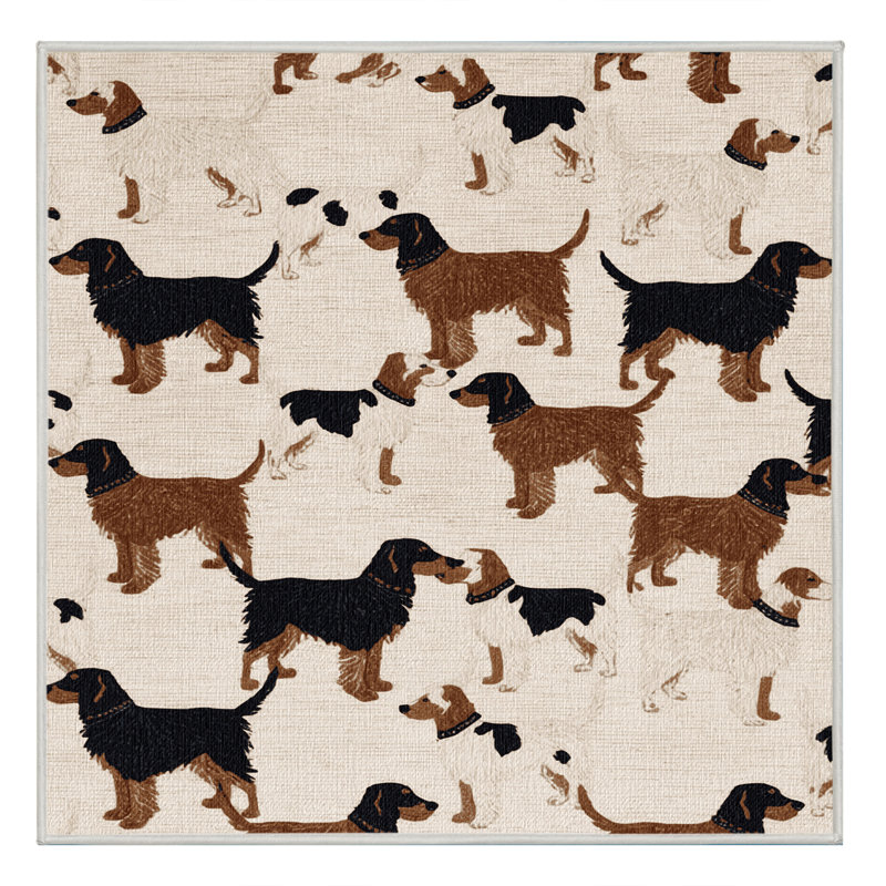  Tapis lavable pour chiens de style hollandais Kooikerhondje, Rectangulaire 2 pi x 3 pi