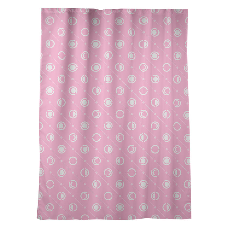 Panneau de rideau simple obscurcissant et isolant avec passe-tringle classique Moon phases, Rose / blanc
