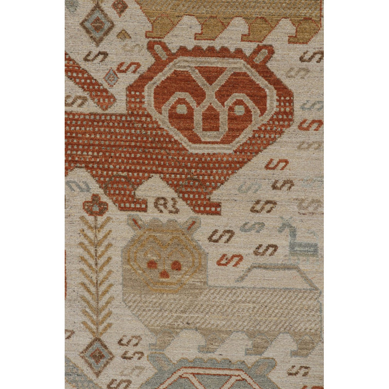 Burano Handmade Kilim Wool Animal Print Area Rug, Rectangle 4' x 6'