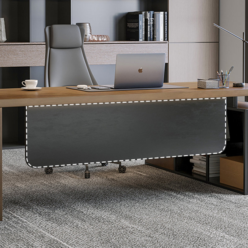 Bureaux rectangulaires en bois massif 78,74 "noyer, Retour à gauche, H 29,53 po x l 62,99 po x P 27,56 po