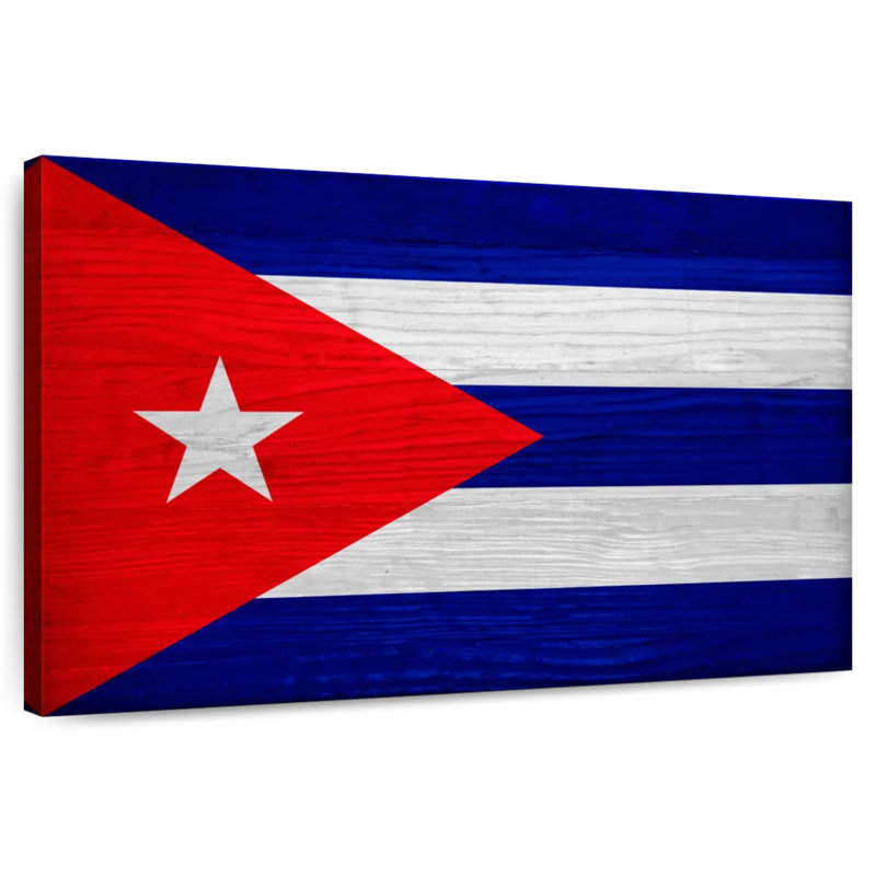 Borges Wood Cuba Flag, 8" H x 12" W