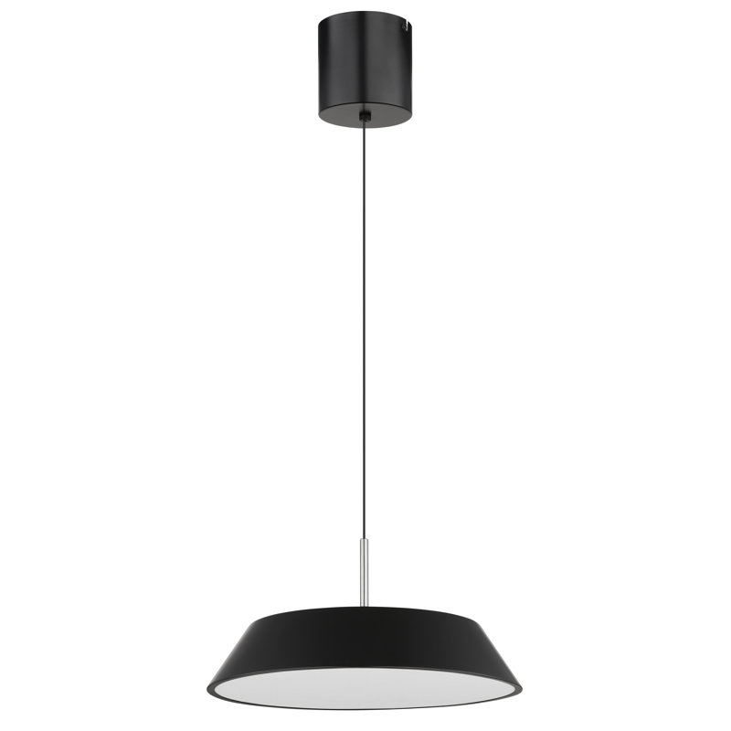1 - Light LED Geometric Pendant, Matte Black