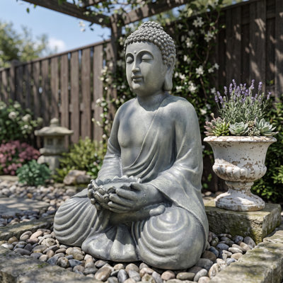Magnesium Oxide Buddha Statue Weatherproof Buddha Sculpture Outdoor Garden Courtyard Decor Ornament