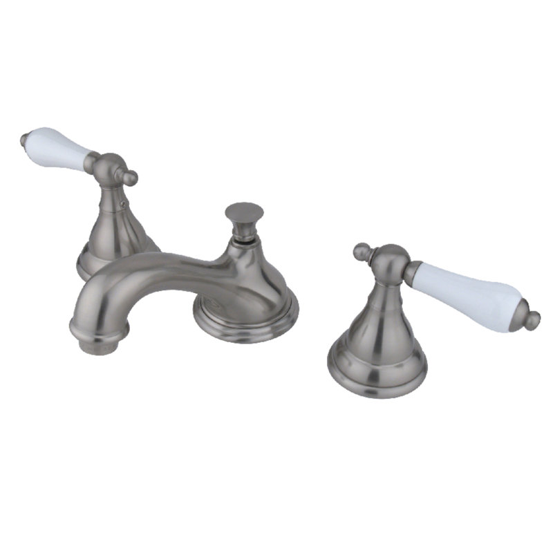 Widespread Bathroom Faucet with Drain Assembly, Brushed Nickel