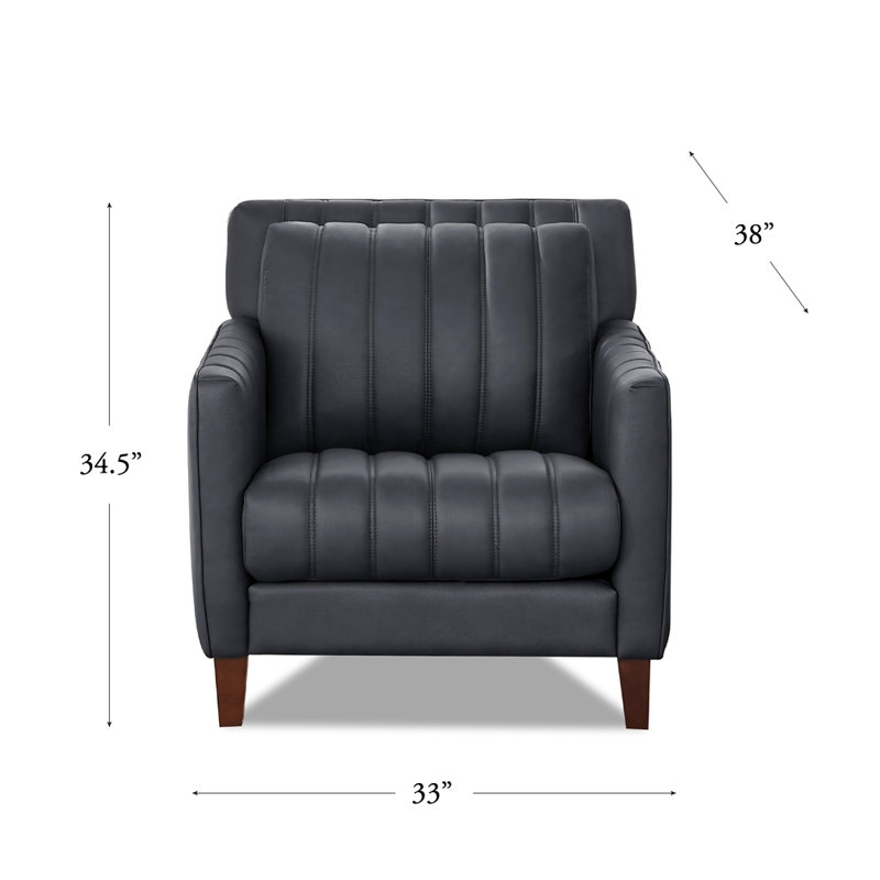 Chaise en cuir Darlena, Cuir véritable gris Ennis