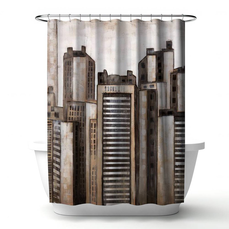 Shower Curtain CI230 – Polyester Shower Curtain, Dye Sublimation Print, 71" W × 74" L