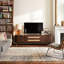 170cm TV Stand For TVs up to 75", Mid-Century Modern TV Cabinet With Rattan Drawers & Tambour Doors, Walnut Finish