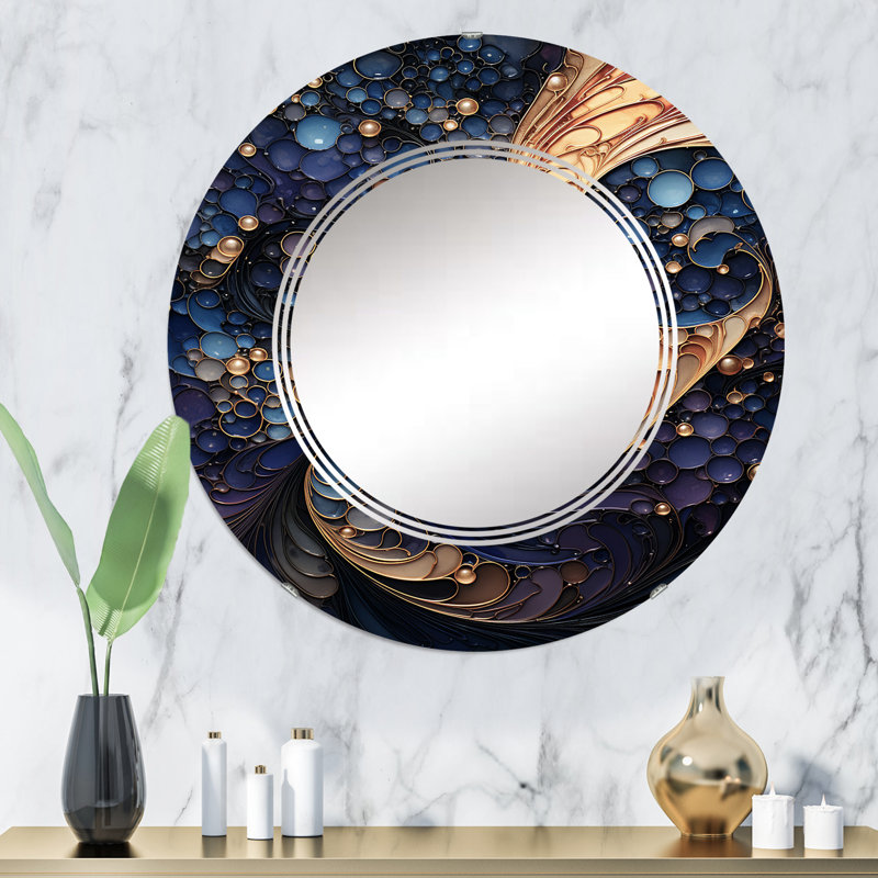 Lagerfeld - Miroir mural moderne rond, 32 po x 32 po