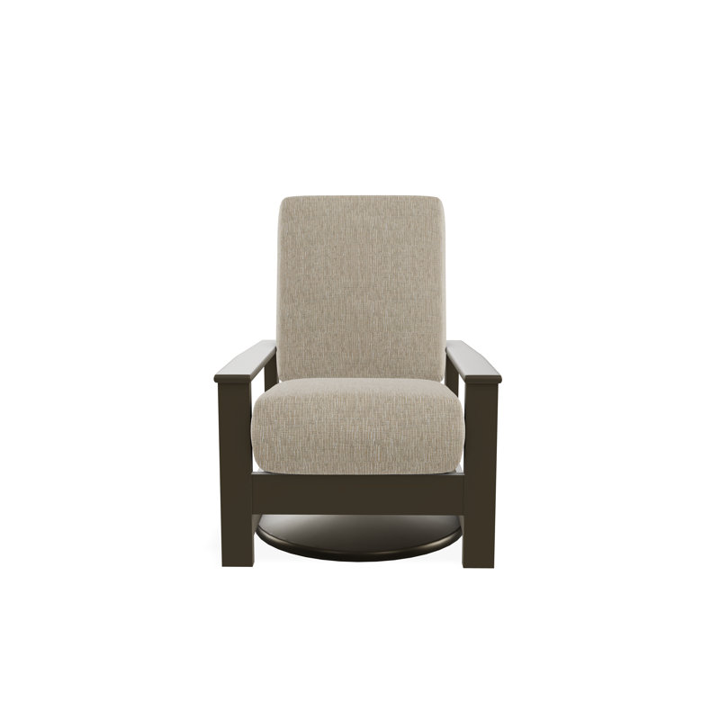 Chaise berçante pivotante cachée en polymère Leeward, Dune Grasscloth, Beachwood
