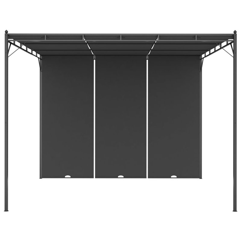 Fyllia Garden Gazebo with Side Curtain 3x3x2,25m, Anthracite