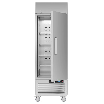 VEECOOL Commercial Refrigerators Upright WiFi Enabled, 27" One Section Solid Door Reach in Refrigerator with Right-Hinged Door, 23 cu.ft. Capacity, Stainless Steel, Fan Cooling, ETL&ETL Sanitation