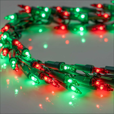 Guirlande de Noël à DEL, 300 mini lumières sur fil vert torsadé, 9 pieds, à brancher, intérieur / extérieur