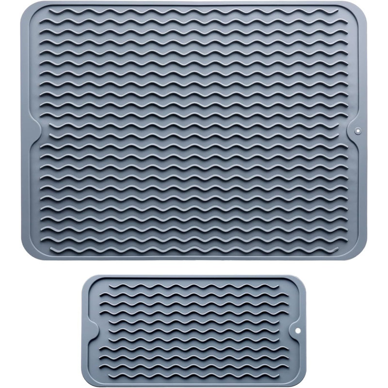 Tapis en silicone pour vaisselle - 2 paquets de tapis en silicone antidérapant