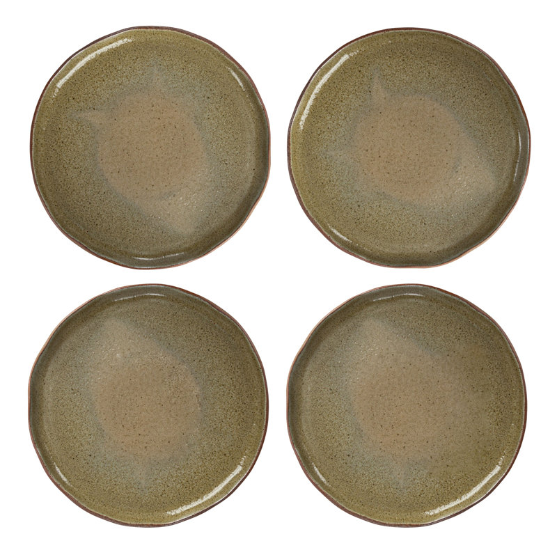 Assiette à salade ou à dessert en grès 11,125 po Kriene, ensemble de 4