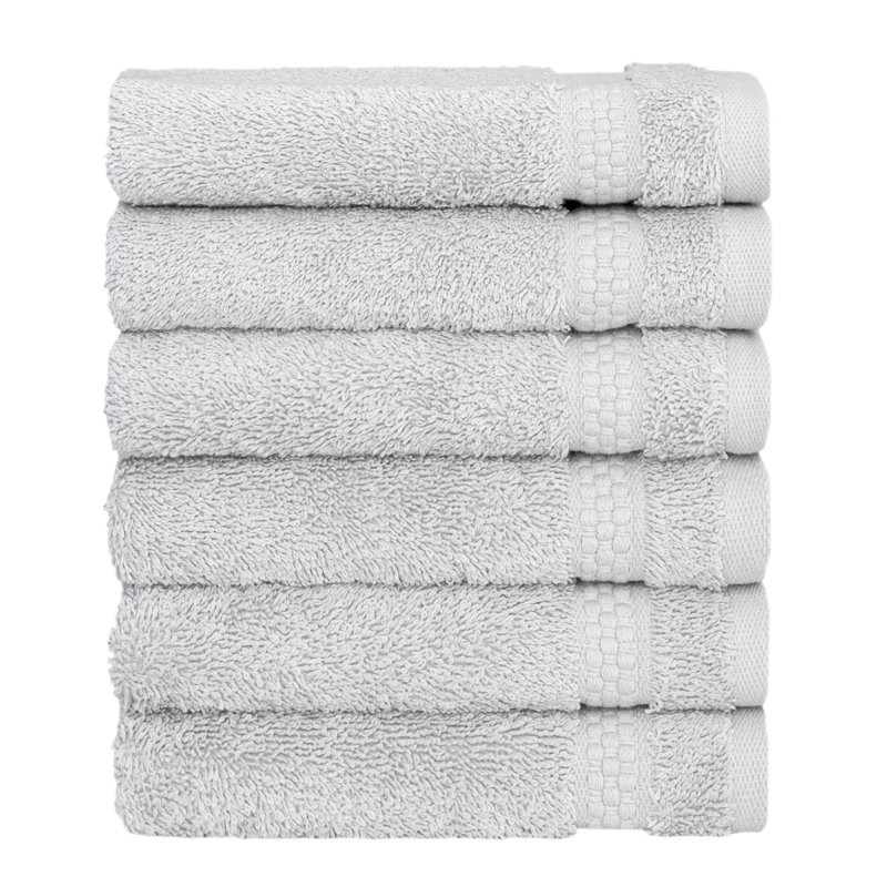 STARLIGHT 100% Turkish Cotton Terrycloth Washcloths, Gray