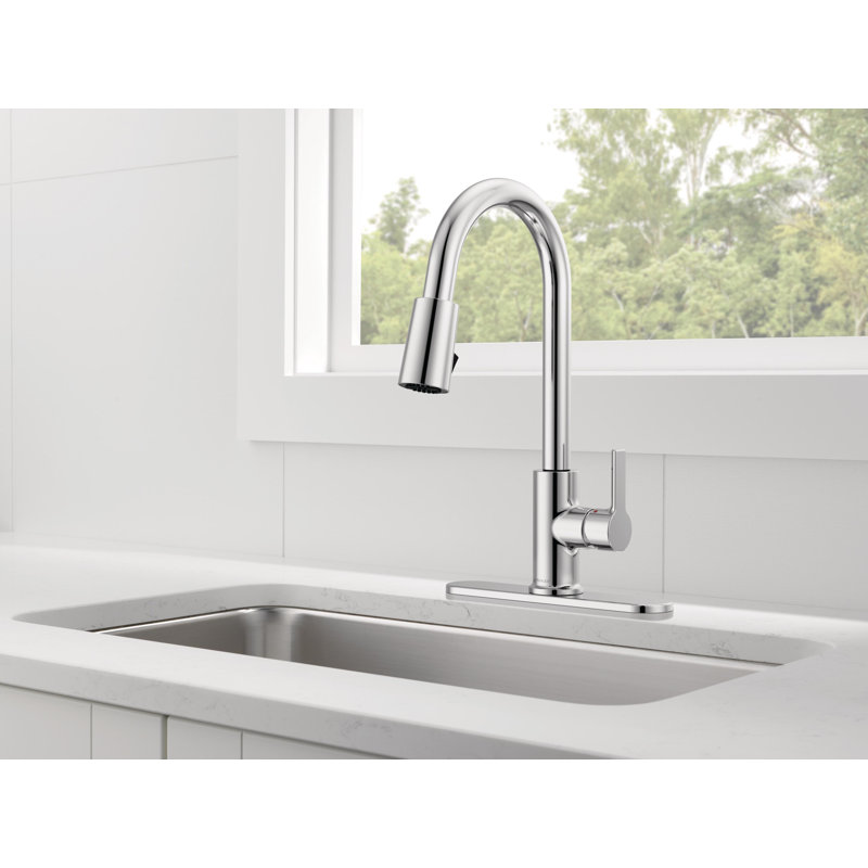 Peerless Flute Ceramic Valve Kitchen Faucet, Chrome, 1