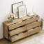 Ensemble de commode et table de chevet 3 pièces, commode de 63 pouces avec 6 tiroirs, table de chevet avec tiroir et armoire pour chambre à coucher, ensemble de mobilier de chambre à coucher-1028117831