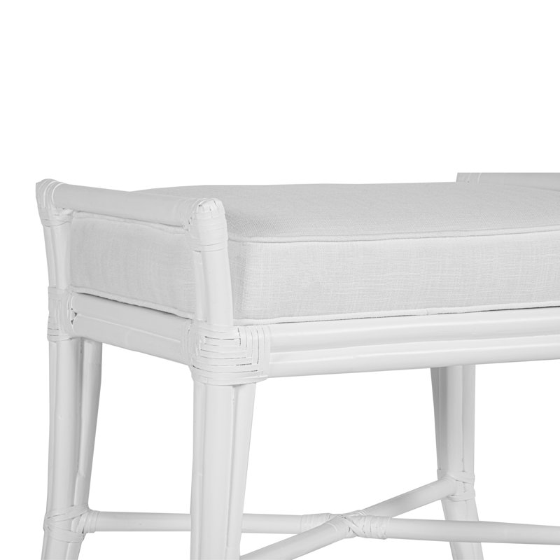 Malacca Upholstered Bench, White