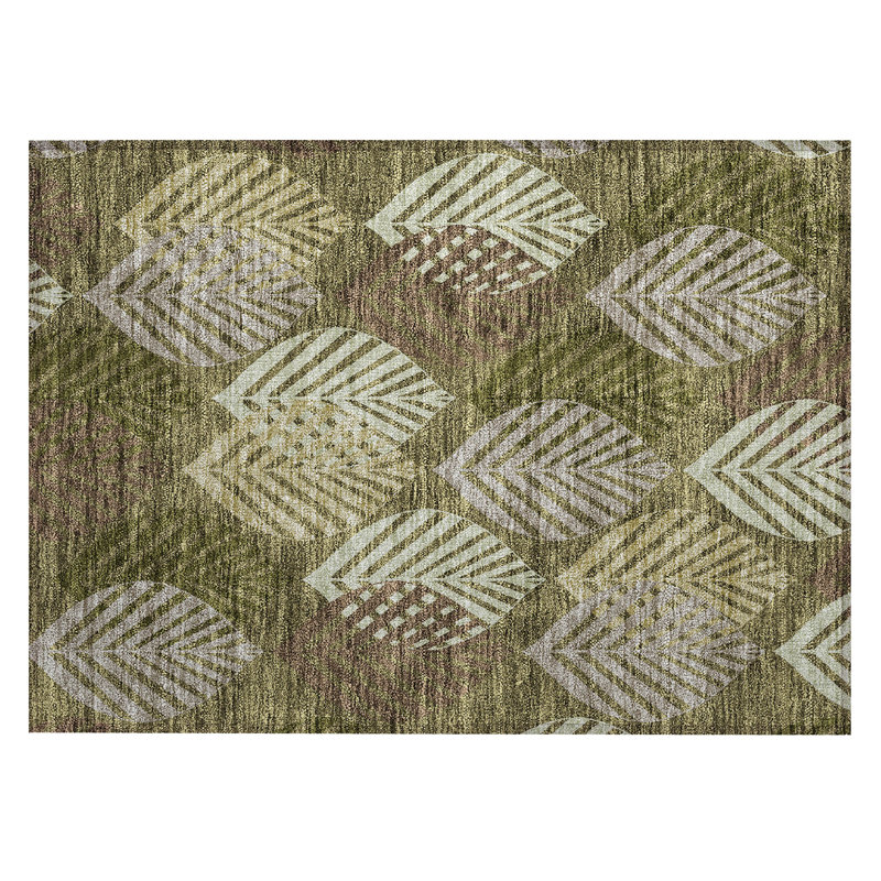 Neysa Washable Floral Indoor / Outdoor Rug, Rectangle 1'8" x 2'6"