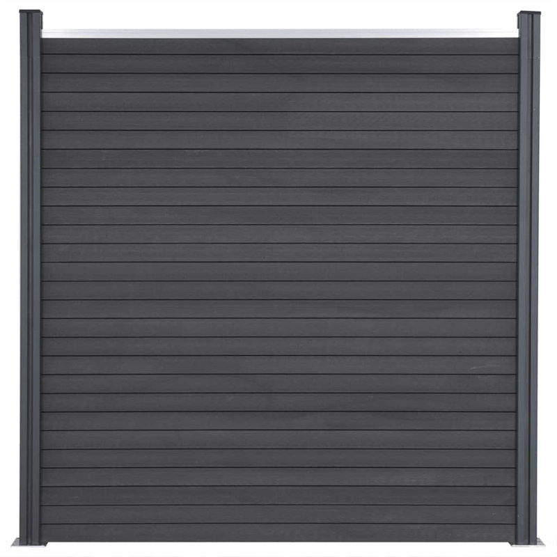 Fence Panel Set WPC, 186cm H x 180cm W, Grey