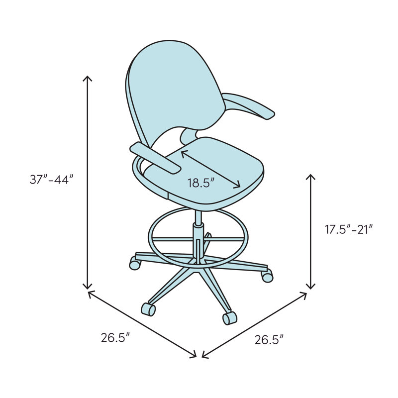 Black Mesh and Vinyl High Back Swivel Drafting Chair