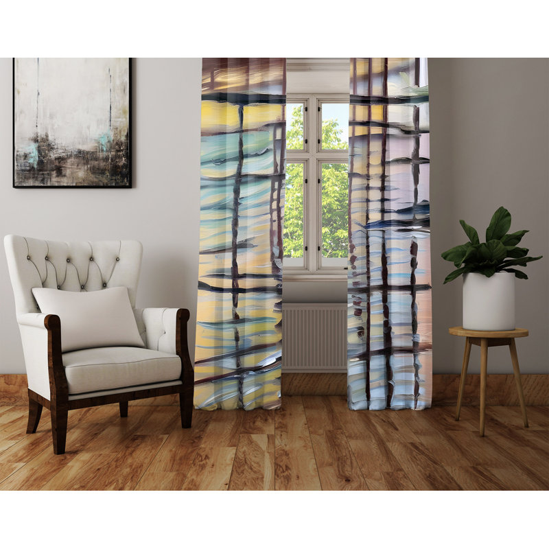 Paire de rideaux semi-transparents Cladine, L 40 po x L 61 po