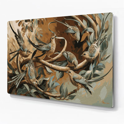 Art mural en métal oiseaux