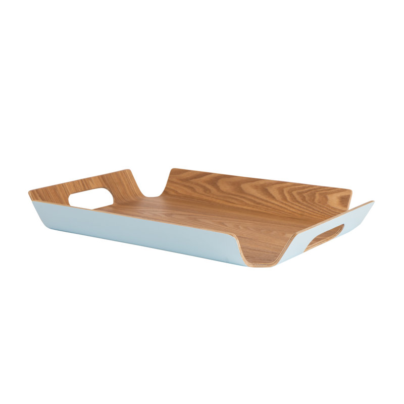 Solid Wood Tray, 4.5cm H x 39.8cm W x 28.5cm D, Blue