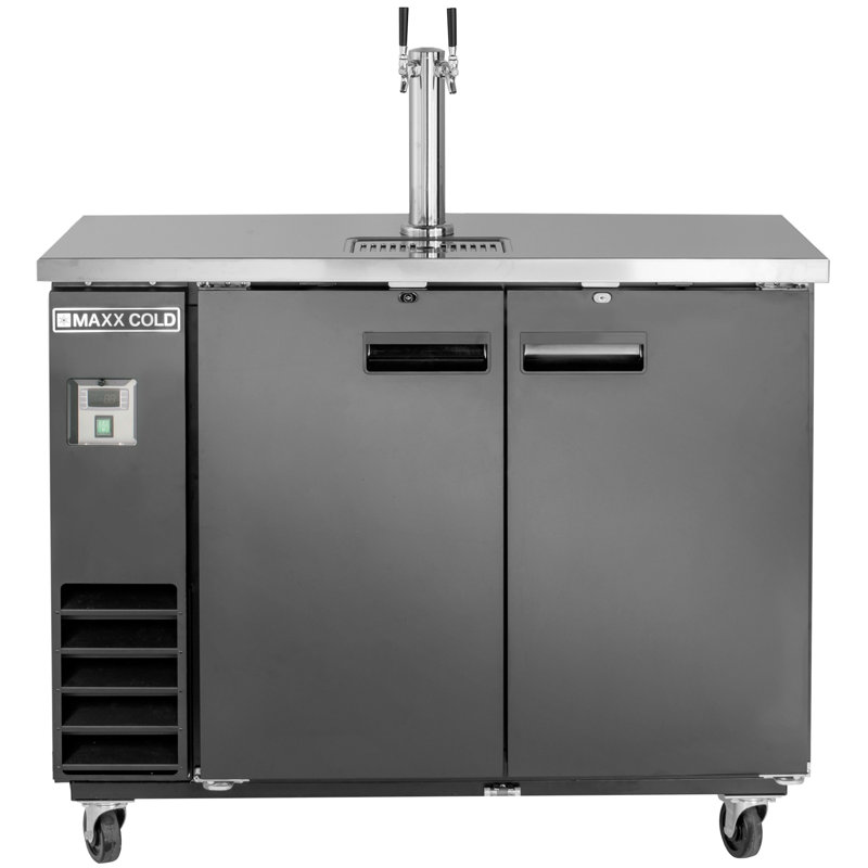 Maxx Cold 48" Black Stainless Steel Beer Tower Dispenser