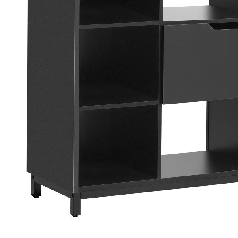 6 Pair Shoe Storage Cabinet, Black