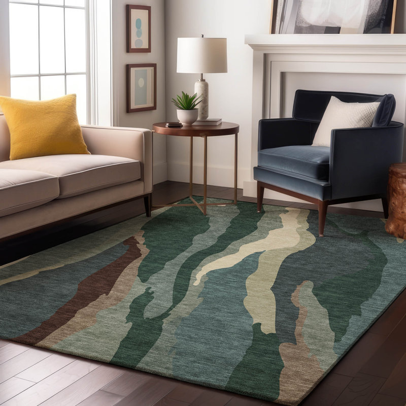 Premium Machine Washable Cossette AMF1047 Waves Rug, Rectangle 2'6" x 3'10"