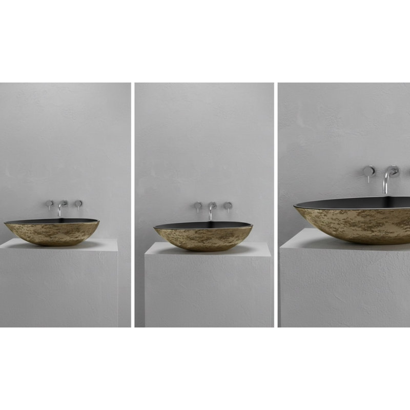 Vast Studio Aged Round Vessel Sink – Modern Matte Finish, Countertop Bathroom Basin for Luxury Spa & Contemporary Homes