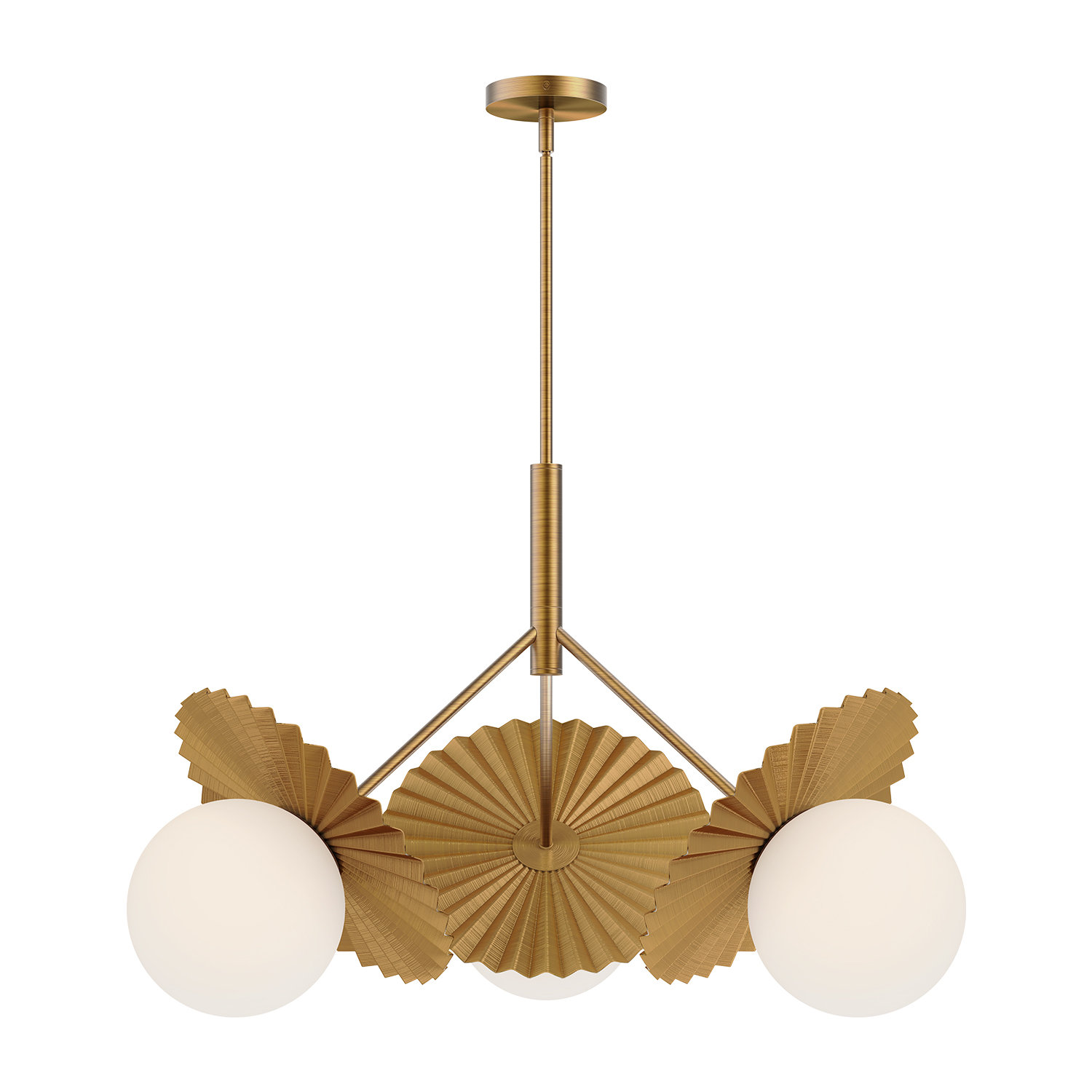 Laki 3 - Light Chandelier, Brushed Gold, 20.88" H x 33.63" W x 33.63" D