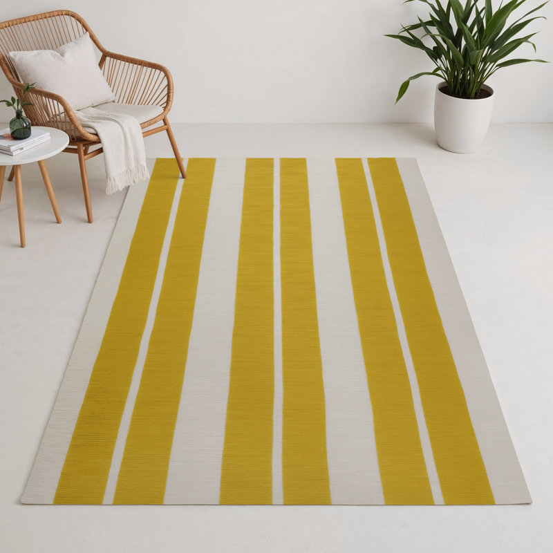 Tapis intérieur / extérieur gris HorizontalStripes, Rectangulaire 3 pi x 5 pi