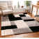 Cobina Geometric Shag Black/Gray Area Rug