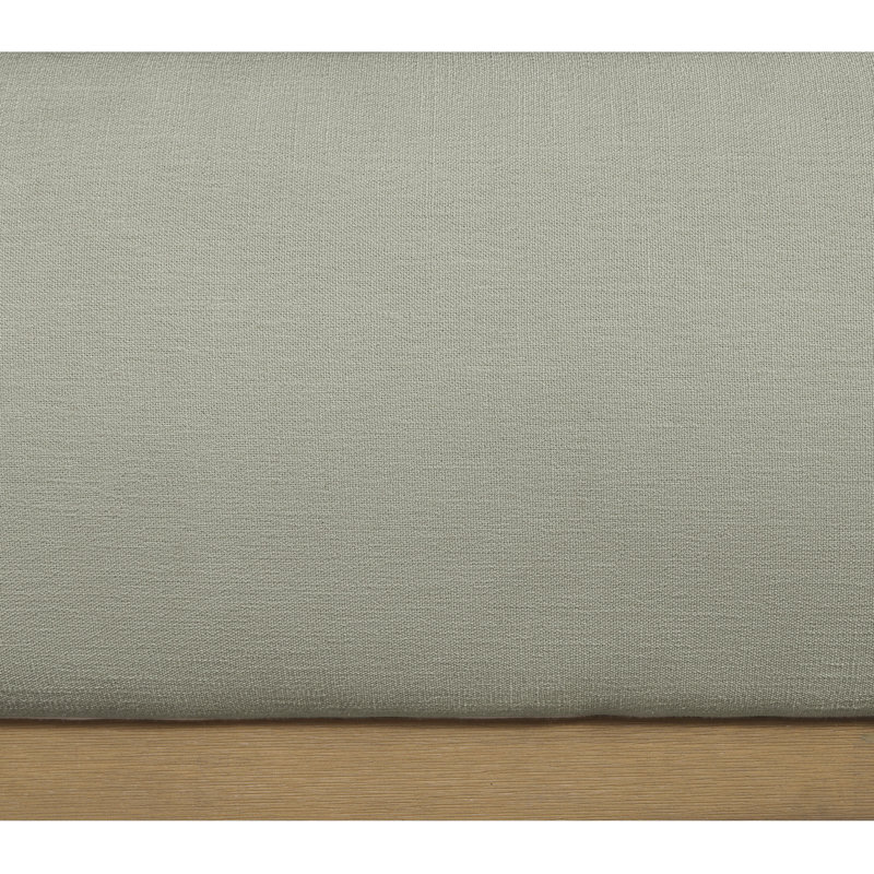 Humayrah Upholstered Panel Bed, Twin, Mint Chenille Fabric / Stained Natural