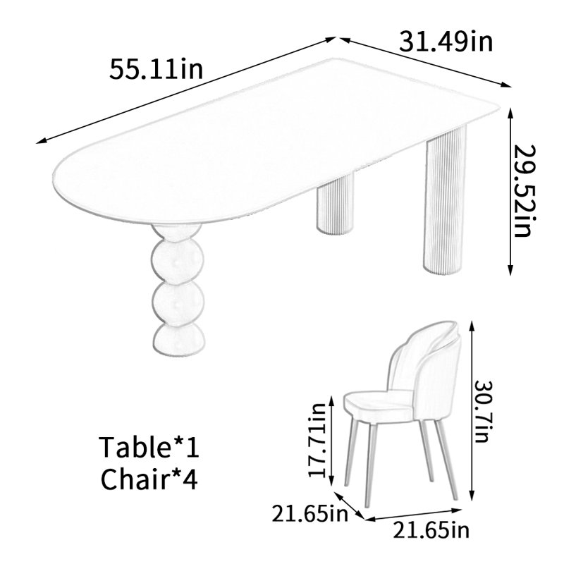 Swenson, H 29,52 po x L 55,11 po x l 31,49 po