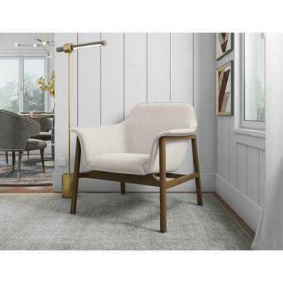 Fauteuil d'appoint rembourré et tissé en bois de frêne Miller