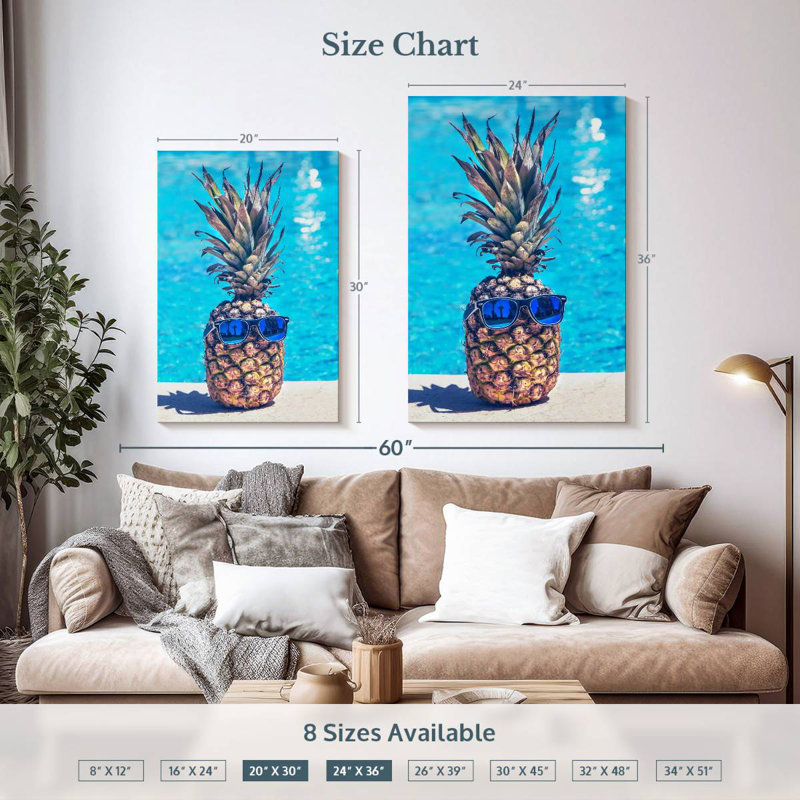 Yarlin Cool Pineapple, 36" H x 24" W