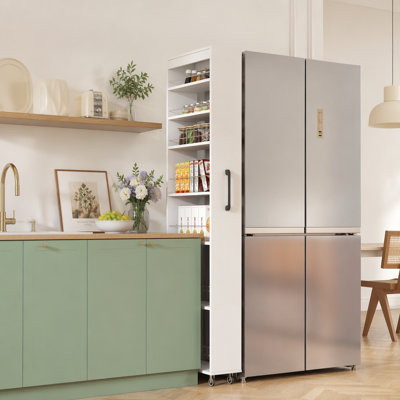 7 Tier multi-functional pull-out multi-tier storage Single-sided open shelf for Kitchen, Living Room & Narrow Spaces