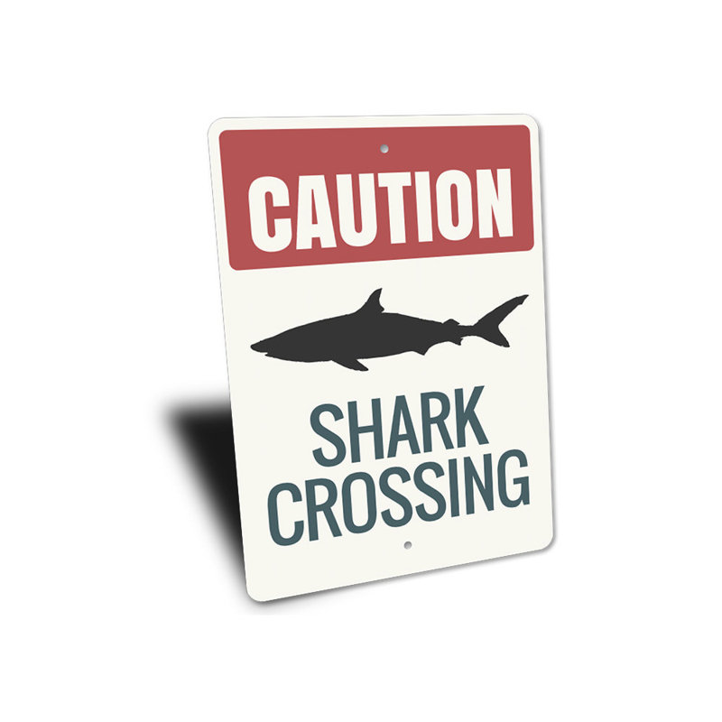 Panneau en aluminium Shark Attention, H 18 po x l 12 po x P 0,06 po
