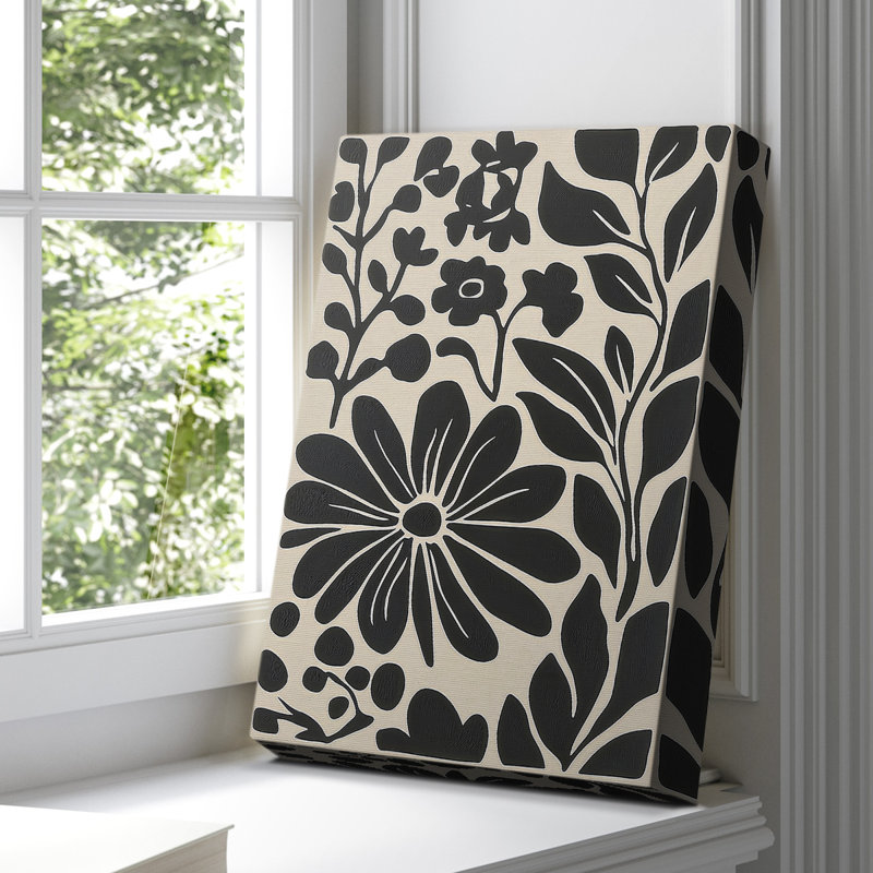 Toile tendue avec châssis Floral XV, H 27 po x l 18 po