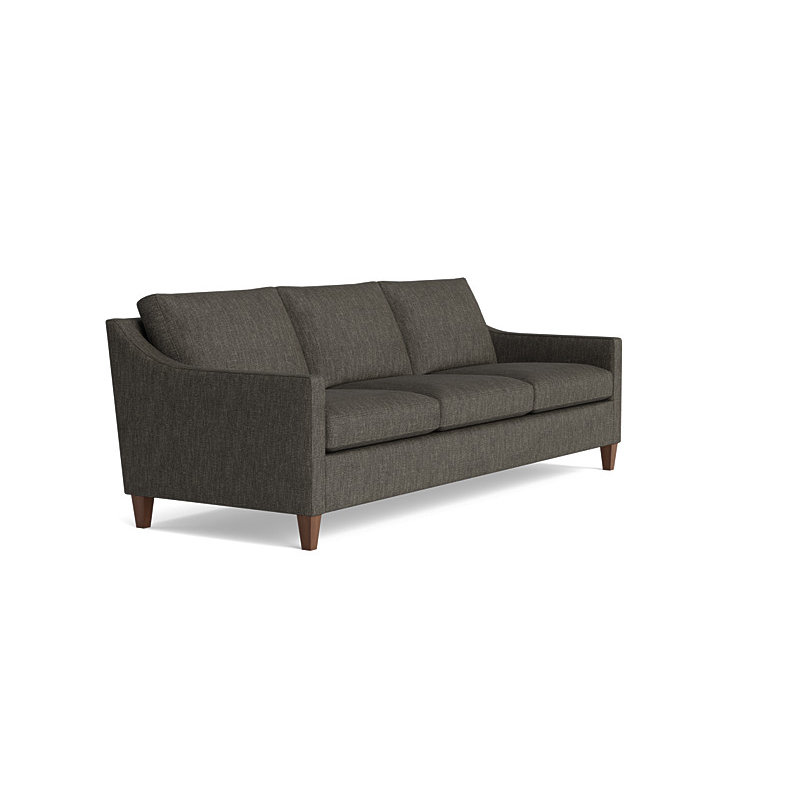 Vera Sofa (95"), Walnut Finish (Angled), Performance Weave - Onyx