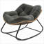 Fauteuil à bascule surdimensionné avec coussin, intérieur et extérieur - Style bohème en rotin-305378856-305378862