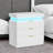 Modern LED Bedside Table With Sliding Drawer, USB Charging Station & RGB Lighting – White Nightstand With 3 Storage Drawers