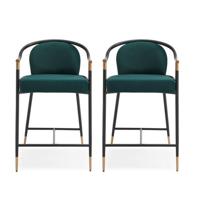 Tabouret de comptoir rembourré en tissu 26 po Rochin