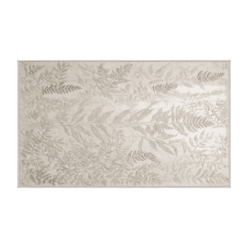Tapis beige lavable à la machine, Rectangle de 5 pi x 8 pi