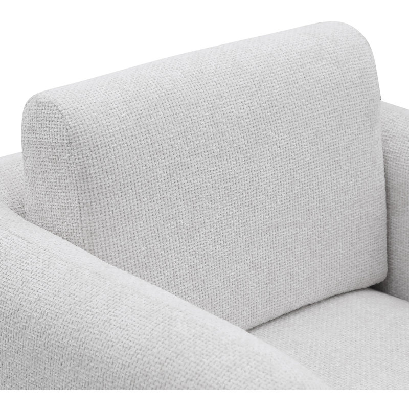 Alessandra Chenille Fabric Swivel Accent Chair, Cream Chenille Fabric