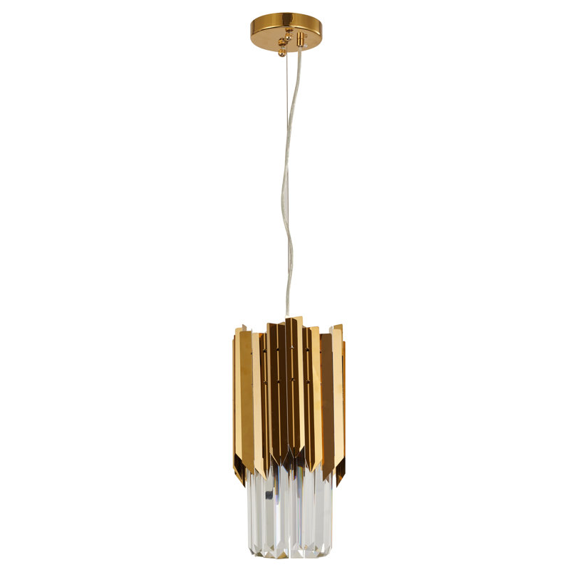Modern 1 Light Gold Crystal Pendant