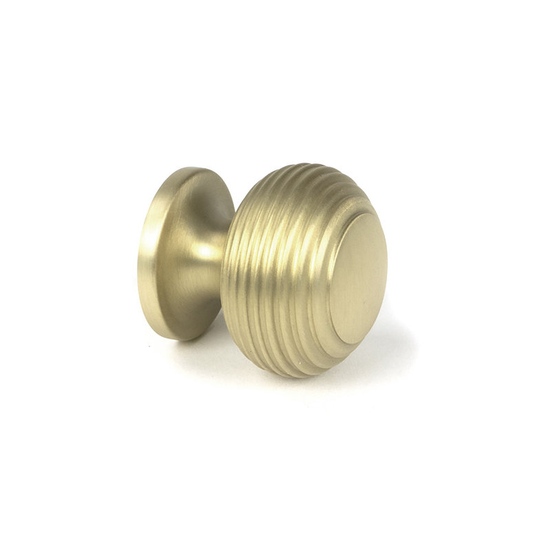 Beehive Cabinet Knob, Satin Brass, 1.18" Knob Diameter